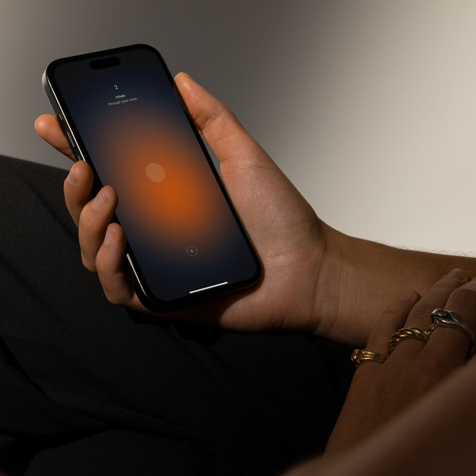 Aria breathing app running on iPhone